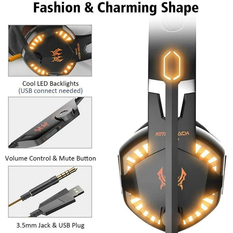 RGB PC Gaming Keyboard Mouse & Headset Set LED Gamer Bundle Mechanical Kits 4IN1